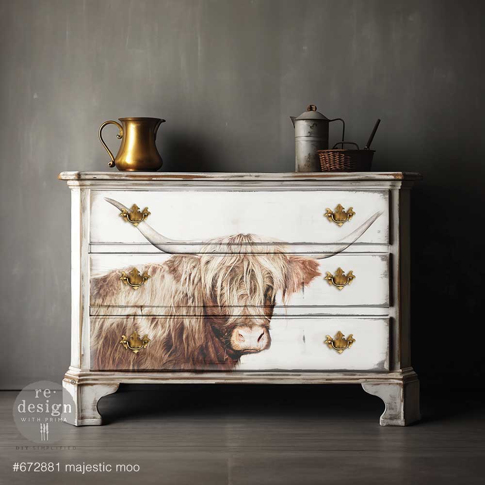 A1 Decoupage Fiber – Majestic Moo – 1 sheet, A1 size
