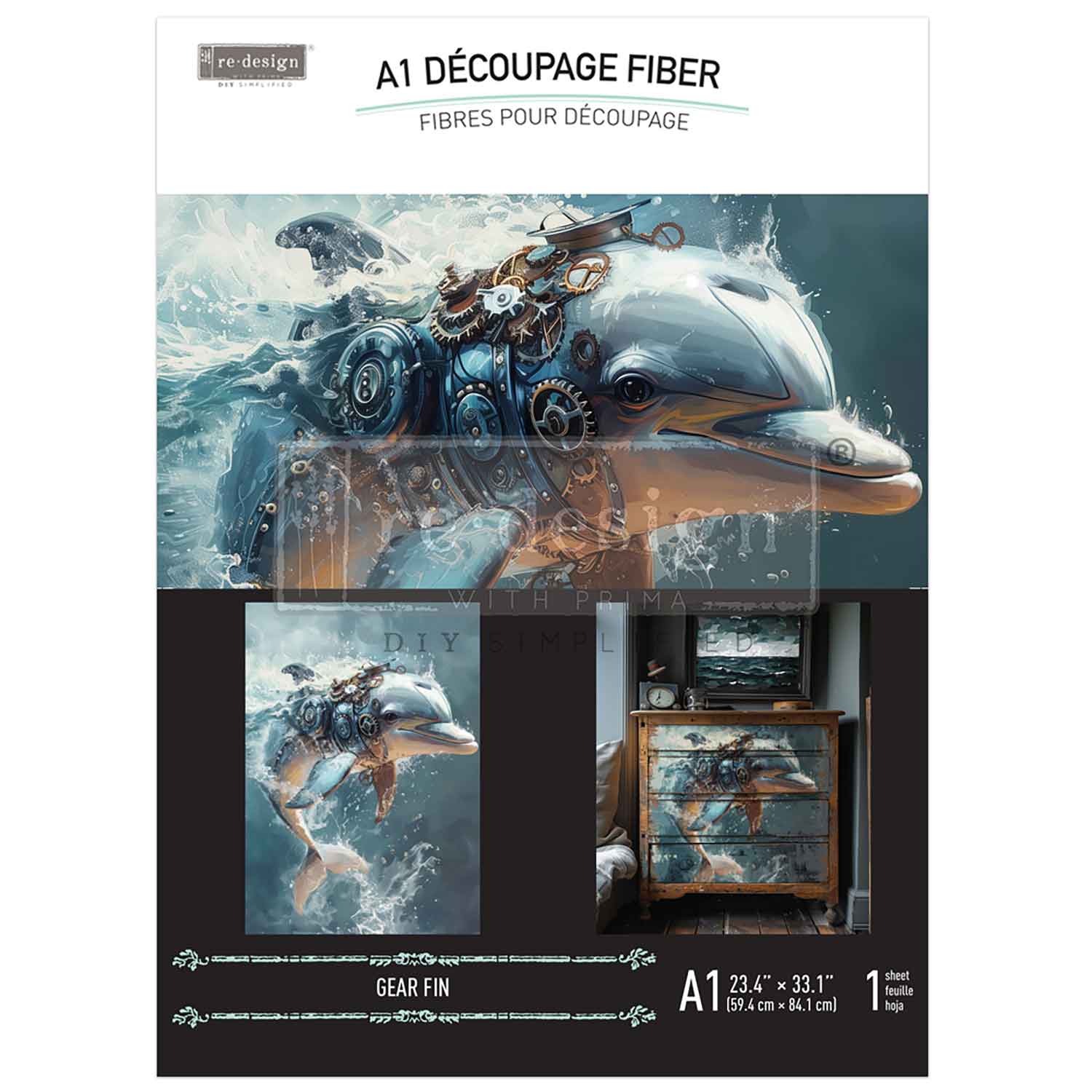 A1 Decoupage Fiber – Gearfin – 1 sheet, A1 size