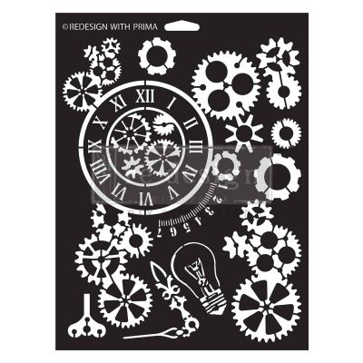 Decor Stencils® – GearWorks – 1 pc, sheet size 9″x12″