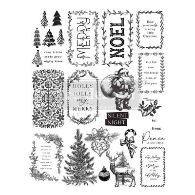 Decor Clear Stamp – Merry and Bright Tags – 8.5×11 sheet size