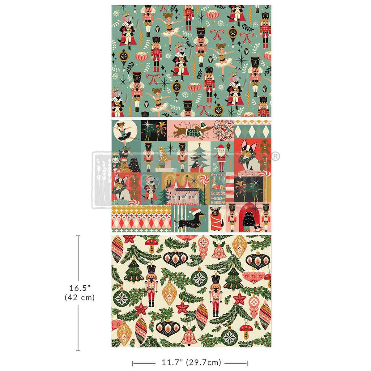 A3 Decoupage Fiber Pack – Nutcracker Happiness – 3 sheets, 11.7″x16.5″ each