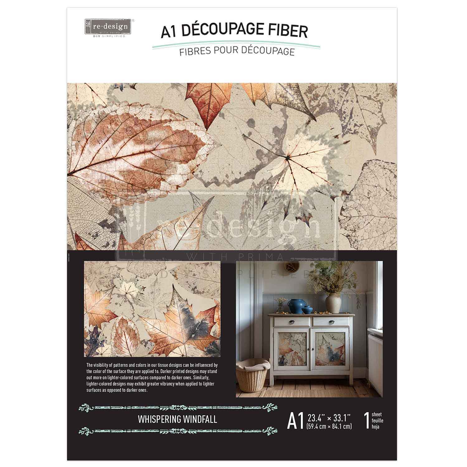 A1 Decoupage Fiber – Whispering Windfall – 1 sheet, A1 size