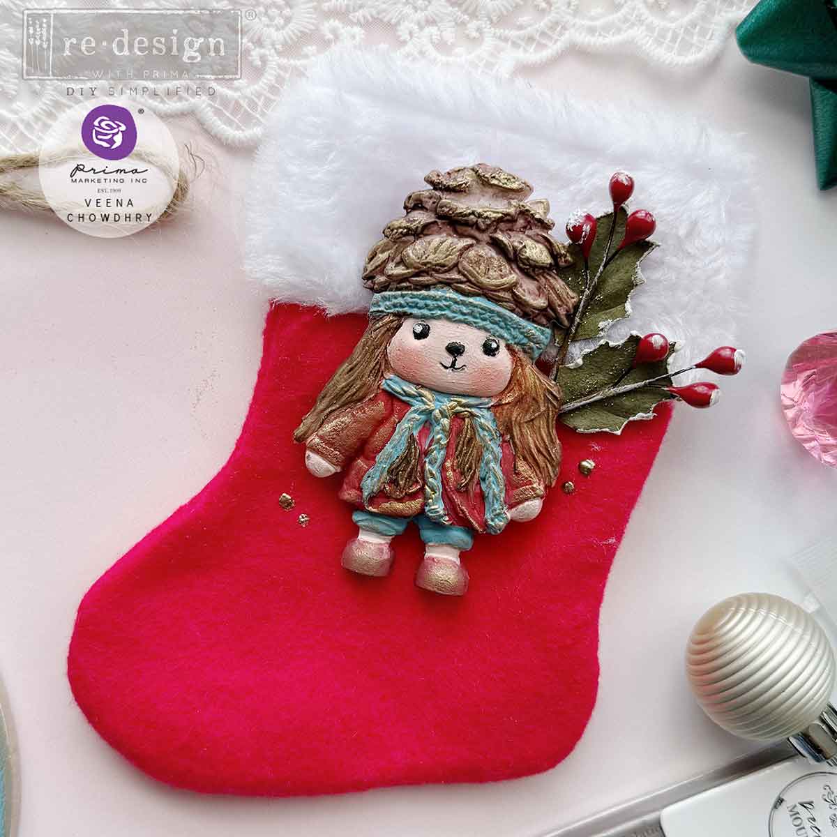 Decor Moulds® – Pinecone Dolls – 1 pc, 5″x8″x8mm Copyright #VA0002439664