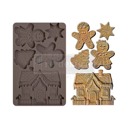 Decor Moulds® – Festive Gingerbread Treats – 1 pc, 5″x8″x8mm Copyright #VA0002439659