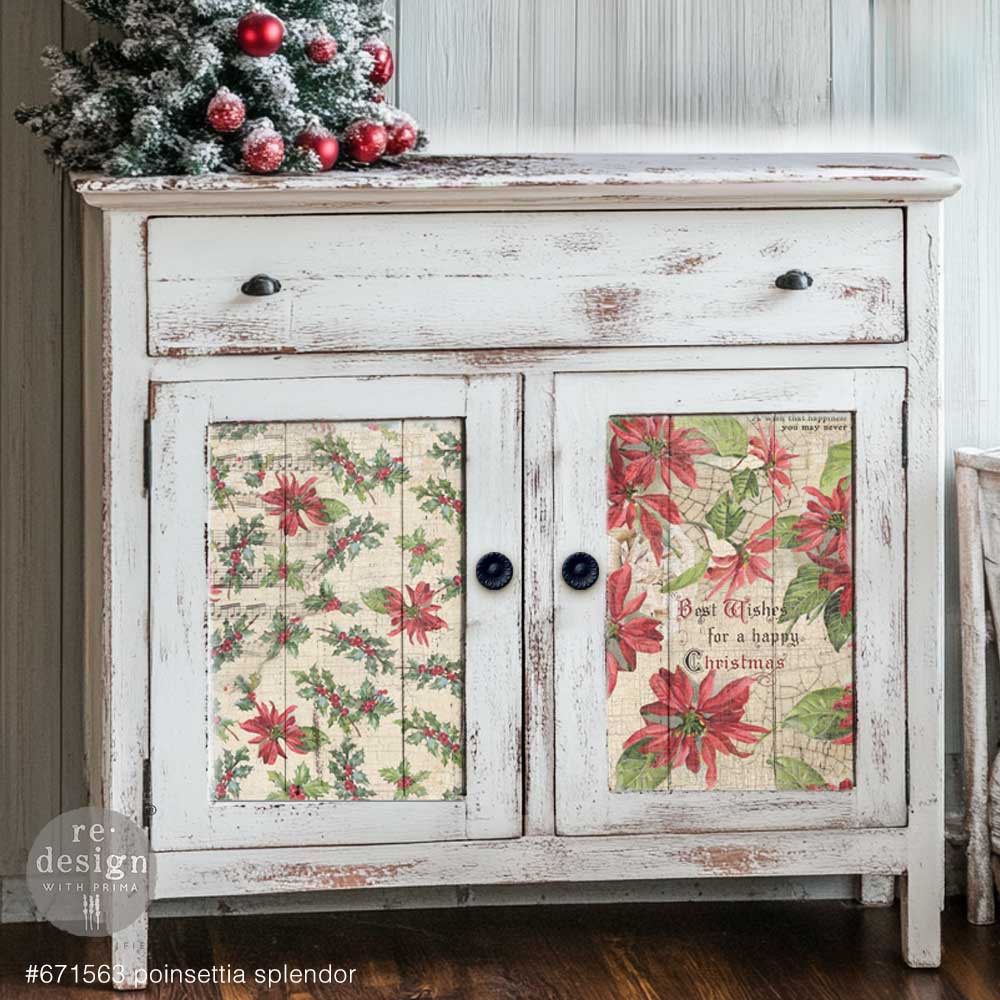 A3 Decoupage Fiber Pack – Poinsettias – 3 sheets, 11.7″x16.5″ each