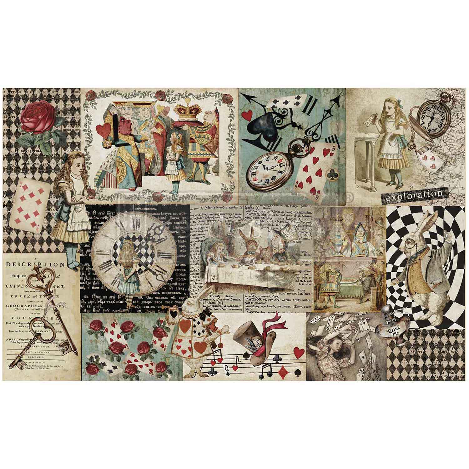 Decoupage Decor Tissue Paper – Curious Journey – 1 sheet, 19.5″x30″