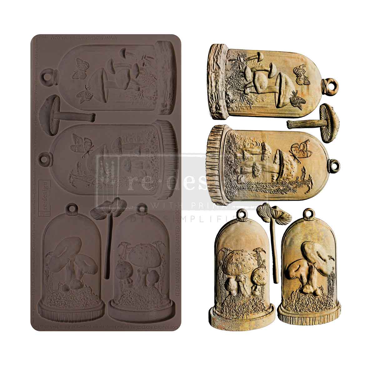 Decor Moulds® – Enchanted Shroom – 1 pc, 5″x10″x8mm Copyright #VA0002439658