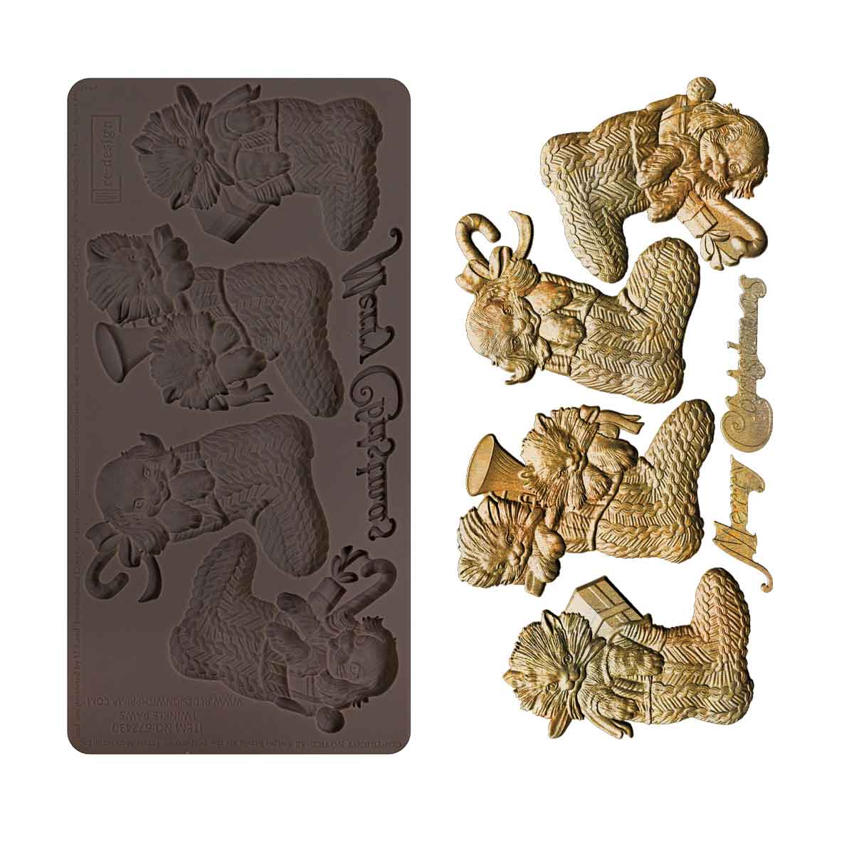 Decor Moulds® – Twinkle Paws – 1 pc, 5″x10″x8mm Copyright #VA0002439738