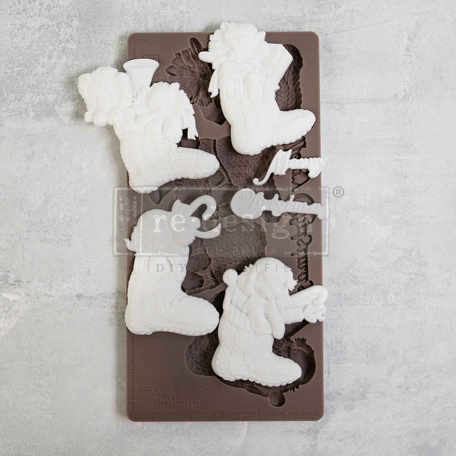 Decor Moulds® – Twinkle Paws – 1 pc, 5″x10″x8mm Copyright #VA0002439738