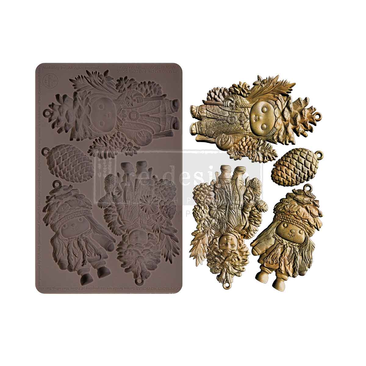 Decor Moulds® – Pinecone Dolls – 1 pc, 5″x8″x8mm Copyright #VA0002439664