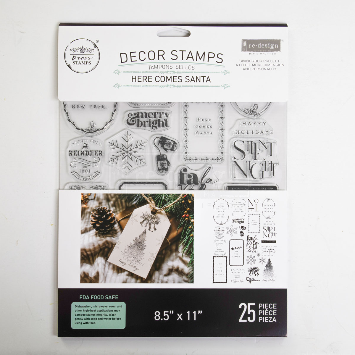 Decor Clear Stamp – Here Comes Santa – 8.5×11 sheet size