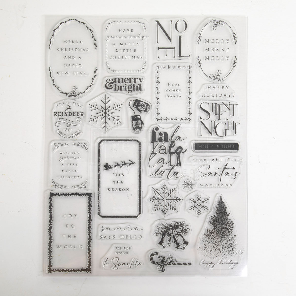 Decor Clear Stamp – Here Comes Santa – 8.5×11 sheet size