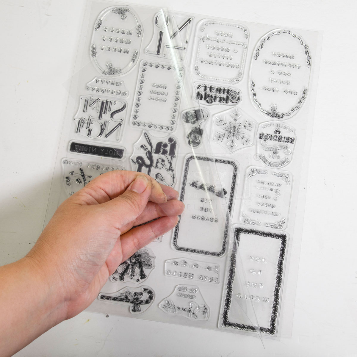 Decor Clear Stamp – Here Comes Santa – 8.5×11 sheet size