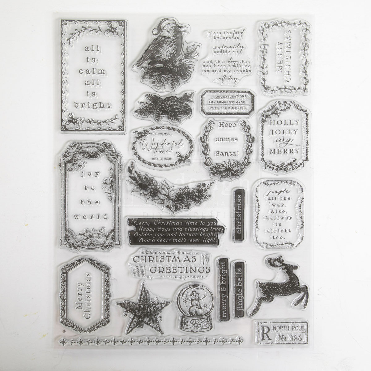 Decor Clear Stamp – Holly Jolly – 8.5×11 sheet size