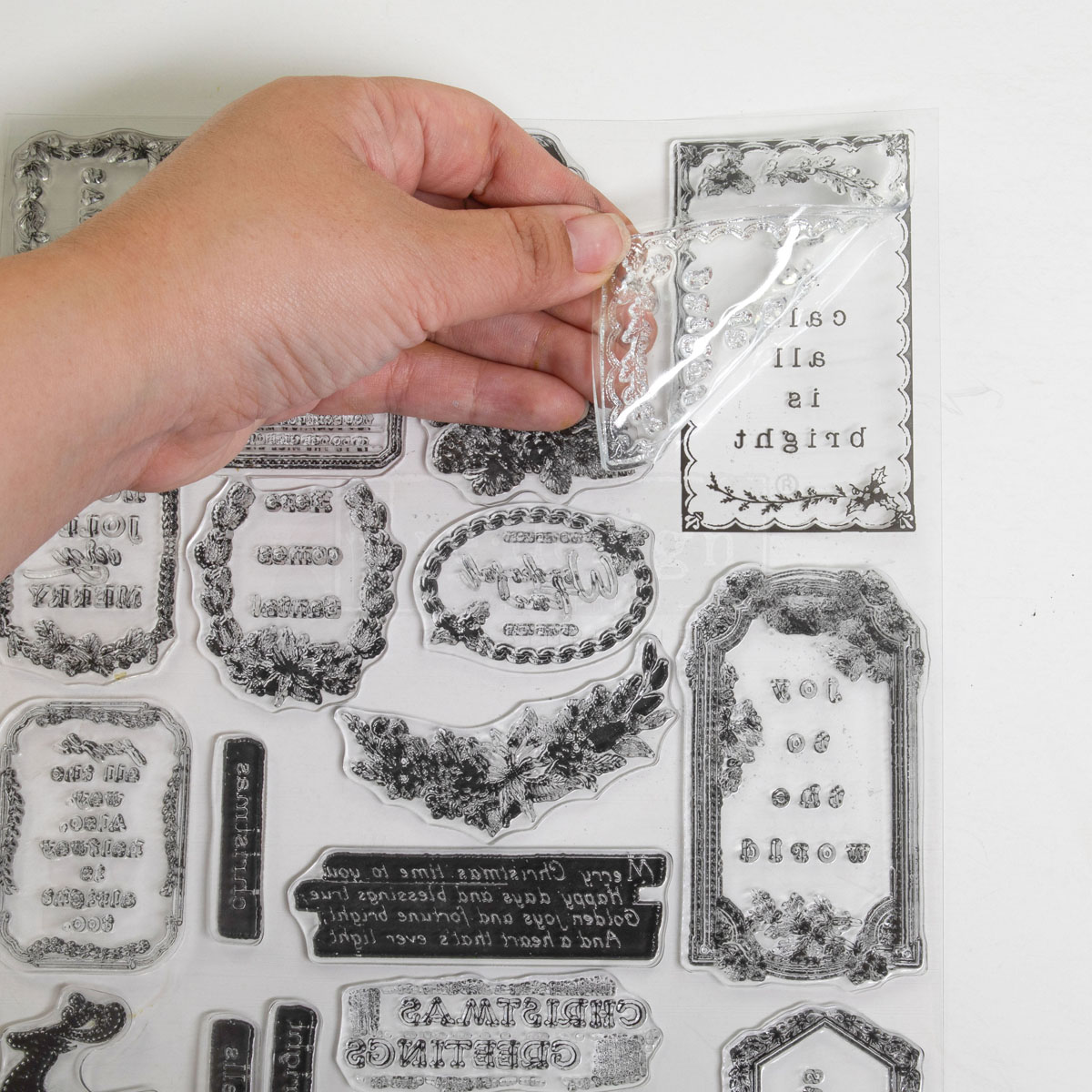 Decor Clear Stamp – Holly Jolly – 8.5×11 sheet size