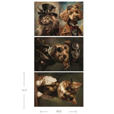 Exclusive A3 Decoupage Fiber Pack – Favorite Pets – 3 sheets, 11.7″x16.5″ each