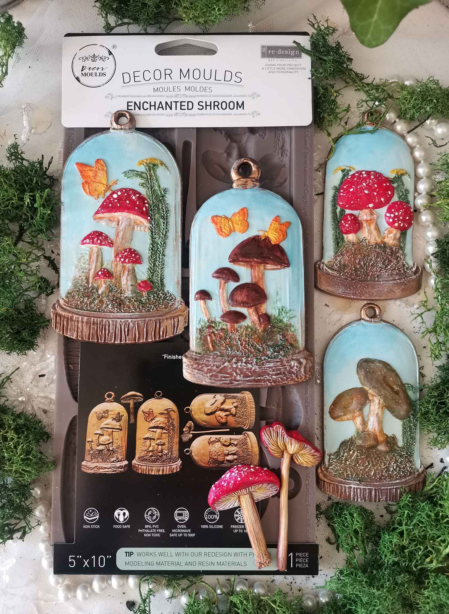 Decor Moulds® – Enchanted Shroom – 1 pc, 5″x10″x8mm Copyright #VA0002439658