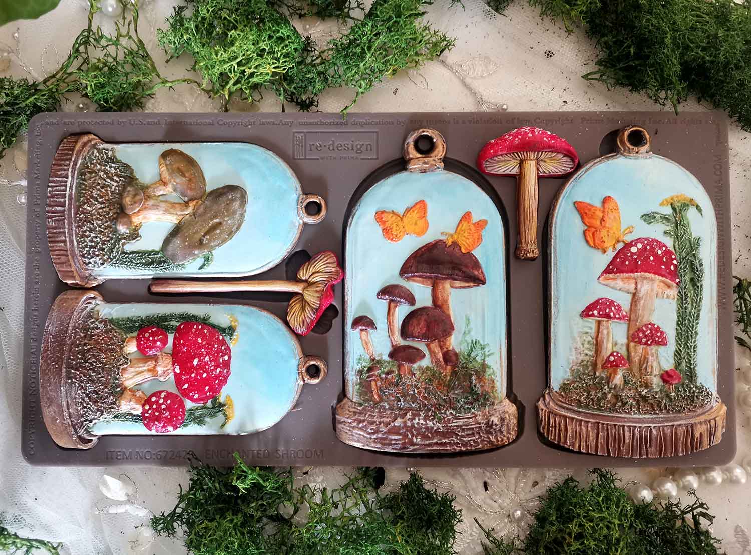 Decor Moulds® – Enchanted Shroom – 1 pc, 5″x10″x8mm Copyright #VA0002439658