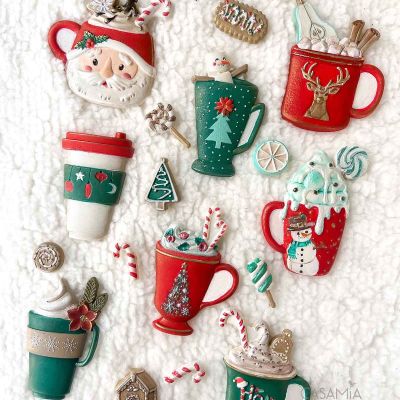 Decor Moulds® – Cheerful Cups – 1 pc, 5″x8″x8mm Copyright #VA0002439739