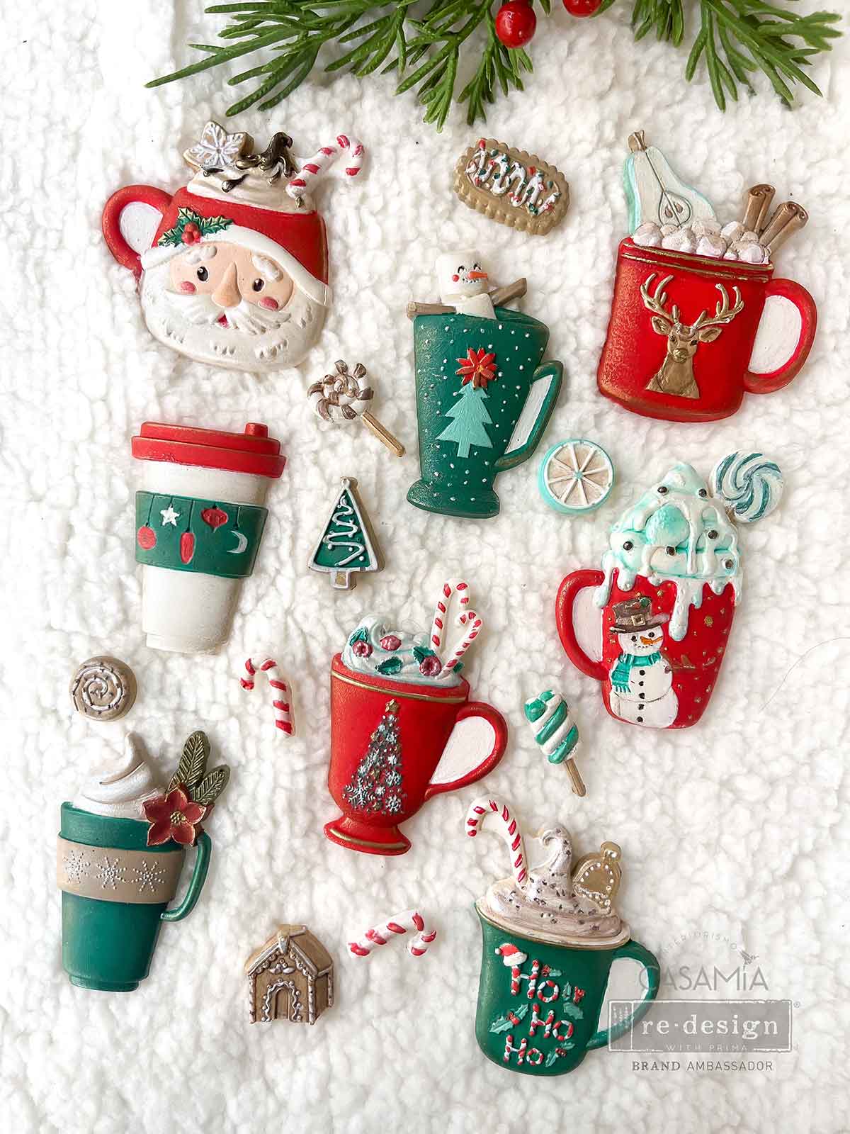 Decor Moulds® – Cheerful Cups – 1 pc, 5″x8″x8mm Copyright #VA0002439739