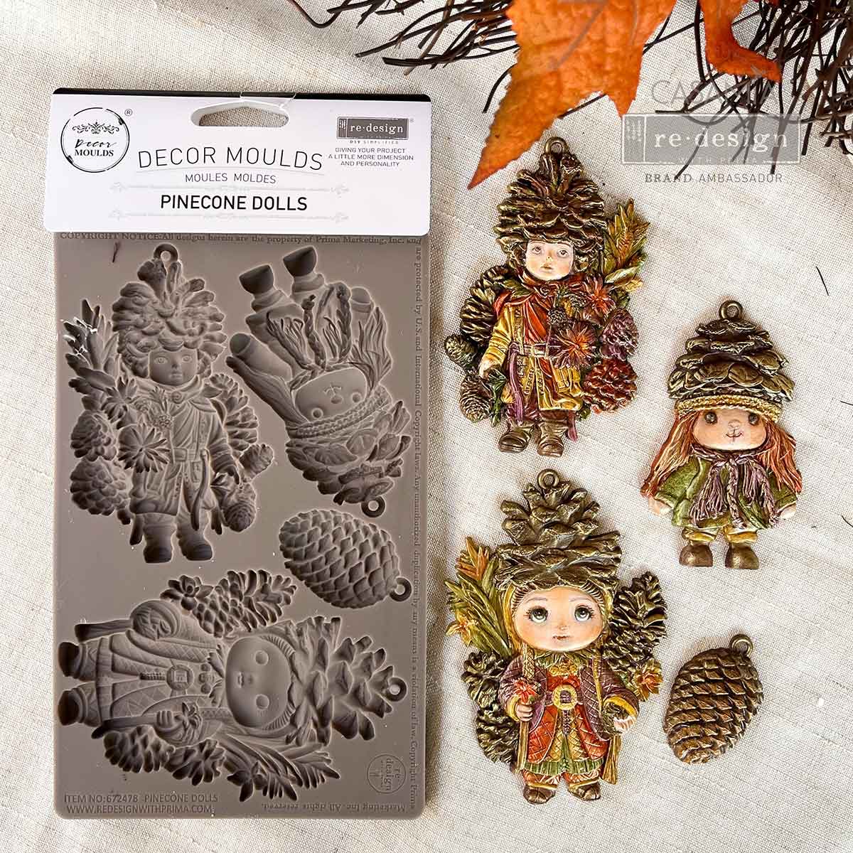 Decor Moulds® – Pinecone Dolls – 1 pc, 5″x8″x8mm Copyright #VA0002439664