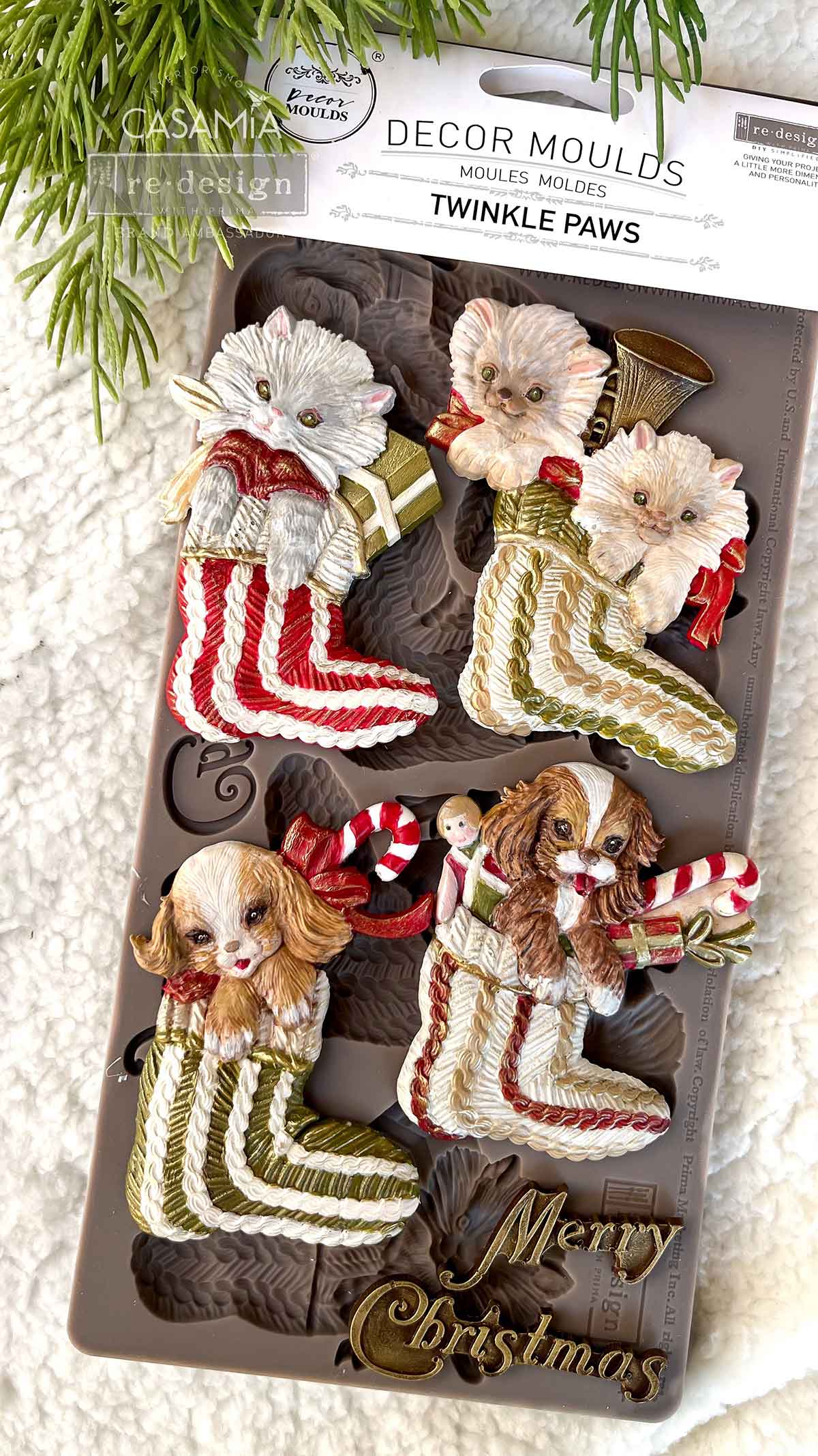 Decor Moulds® – Twinkle Paws – 1 pc, 5″x10″x8mm Copyright #VA0002439738