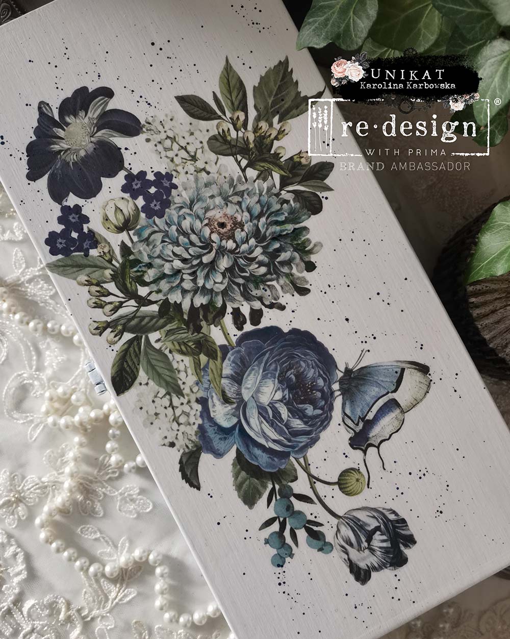 Small Transfers – Indigo Petals – 3 sheets, 6″x12″