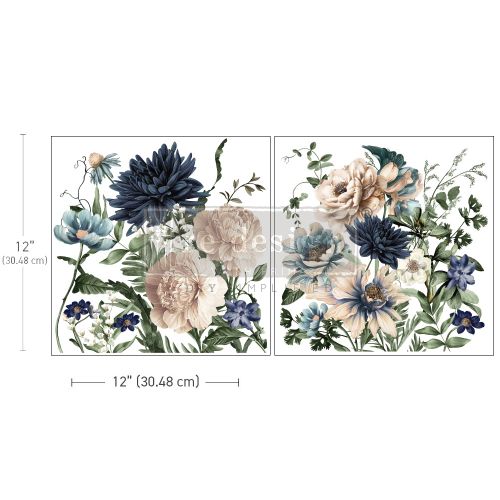 Maxi Transfers™ – Cerulean Blooms – 2 Sheets, 12″X12″