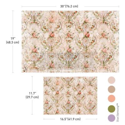 Double Delight Decoupage Fiber Paper Set – Blushing Bloom – Total 2 sheets – 1 sheet, 19.5″x30″ + 1 sheet, 11.7″x16.5″
