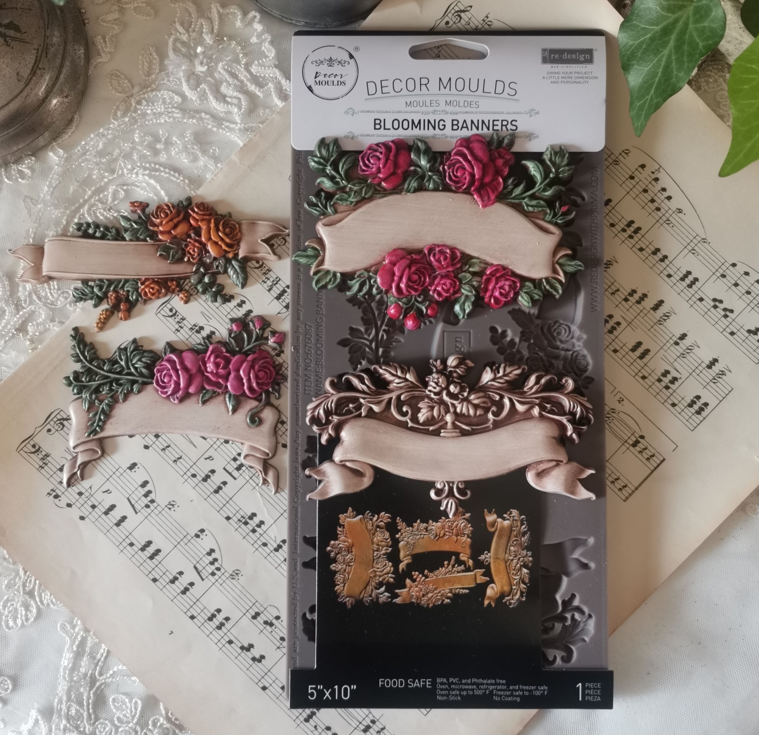 Decor Moulds® – Blooming Banners – 1 pc, 5″x10″x8mm