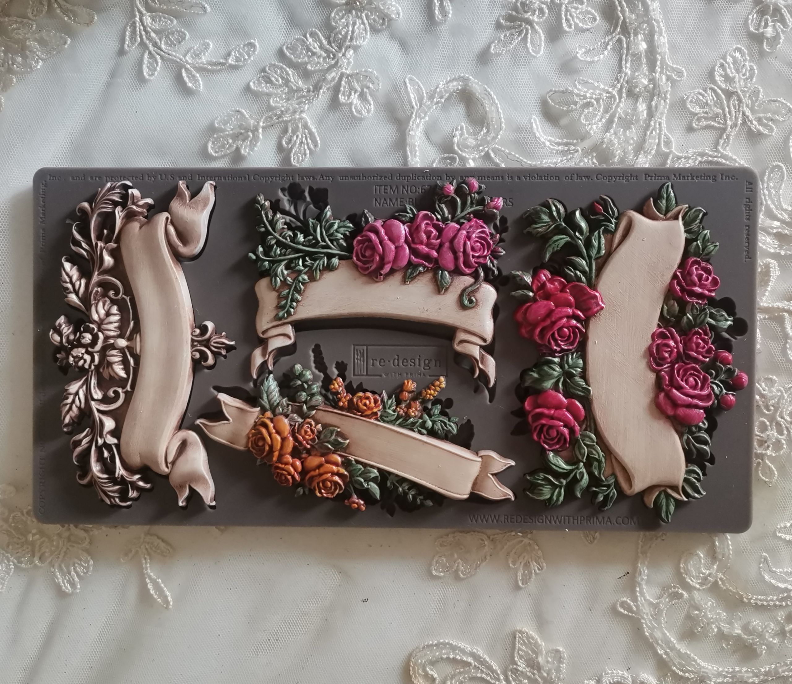 Decor Moulds® – Blooming Banners – 1 pc, 5″x10″x8mm