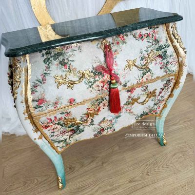 Double Delight Decoupage Fiber Paper Set – Jardin Fleuri – Total 2 sheets – 1 sheet, 19.5″x30″ + 1 sheet, 11.7″x16.5″