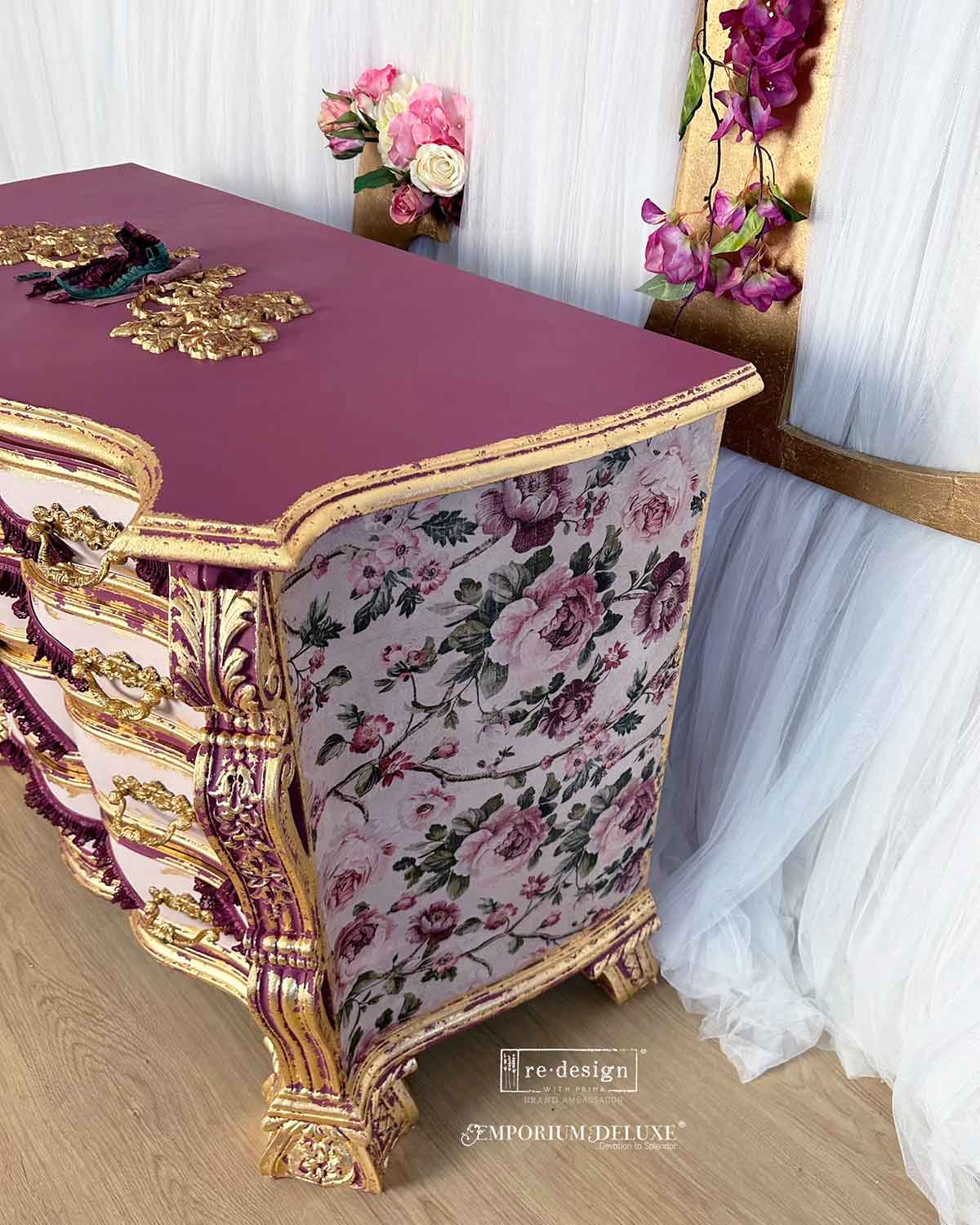 Decoupage Decor Tissue Paper Kacha – Timeless Blooms – 1 sheet, 19.5″x30″