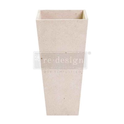 Unfinished MDF Tapered Square Vase – Small