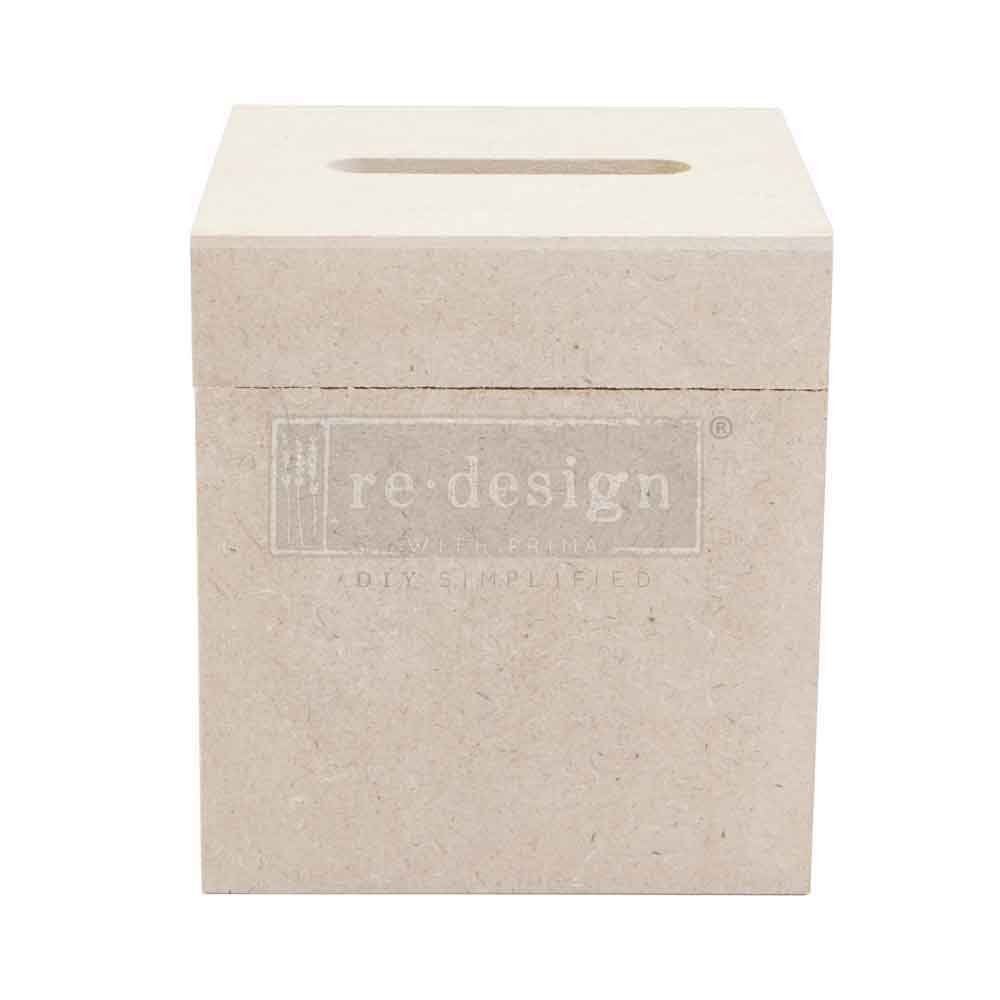 Unfinished MDF Square Tissue Holder