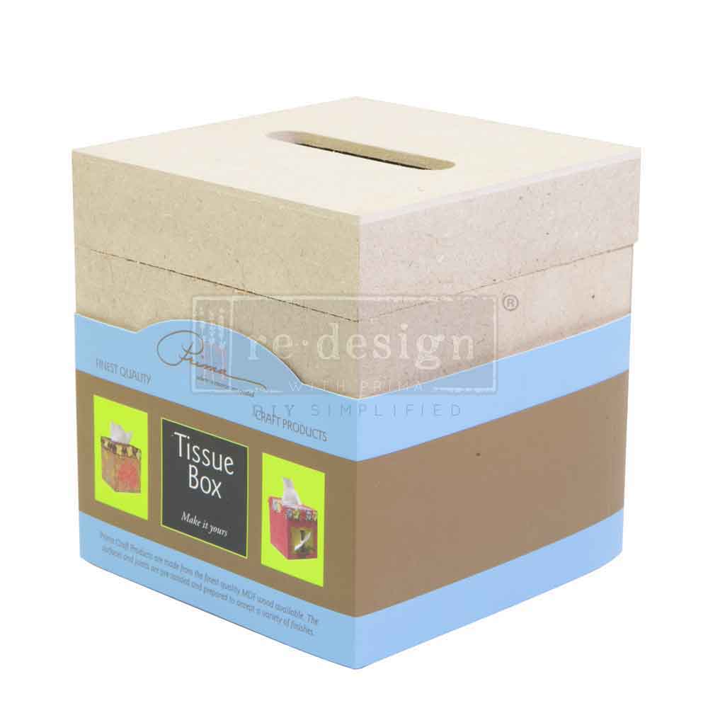 Unfinished MDF Square Tissue Holder