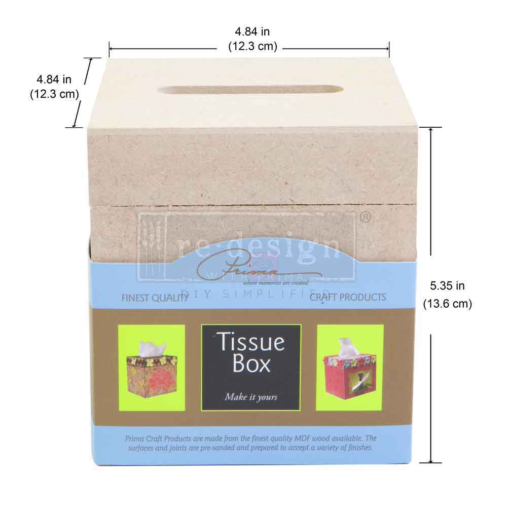 Unfinished MDF Square Tissue Holder