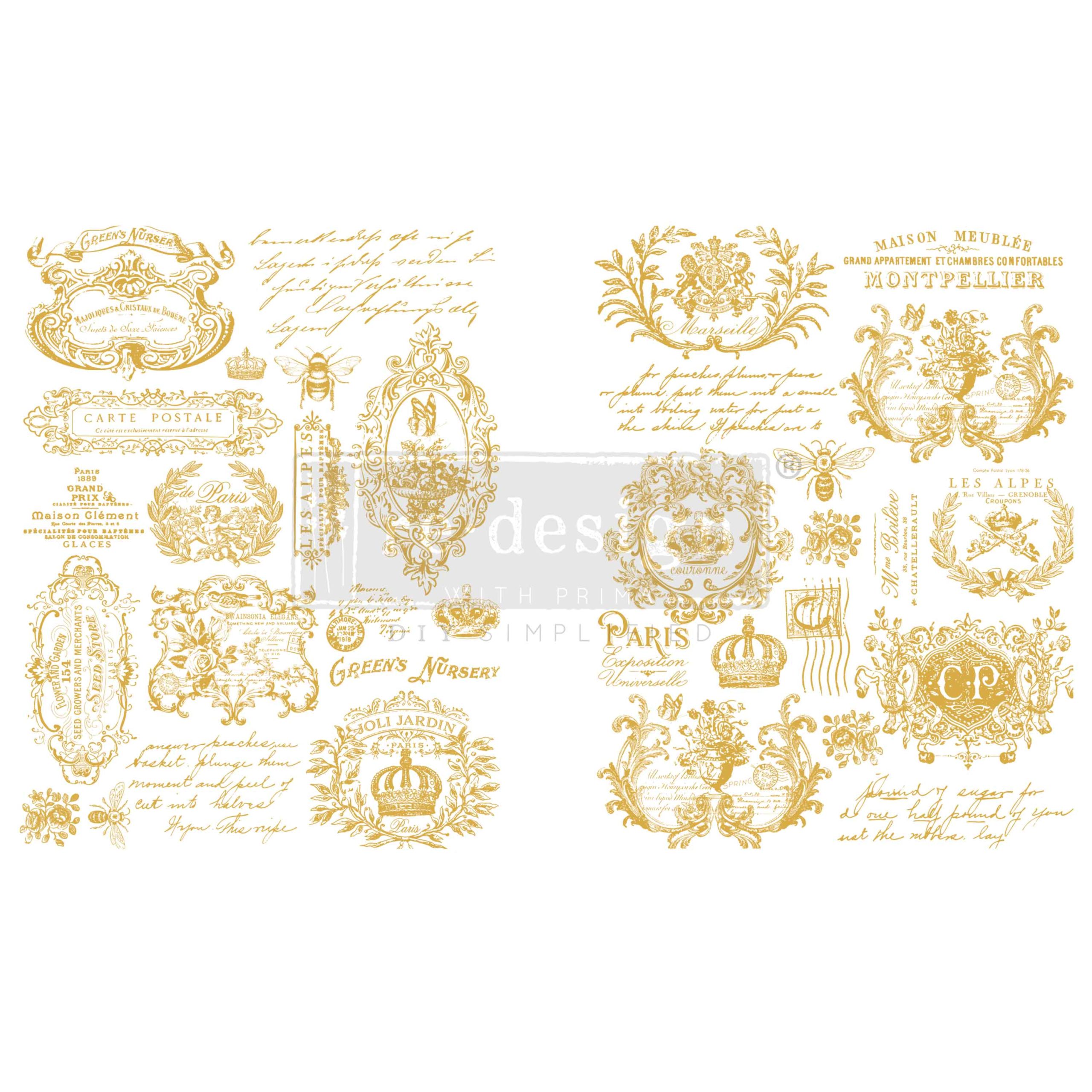 H2O Transfers Gold – Gilded Memories – 2 sheets, 8.5″x11″