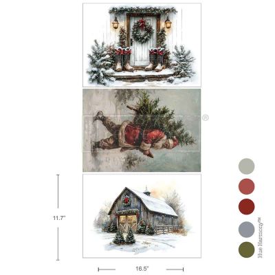 A3 Decoupage Fiber Pack – Santa’S Woodland Stroll – 3 sheets, 11.7″x16.5″