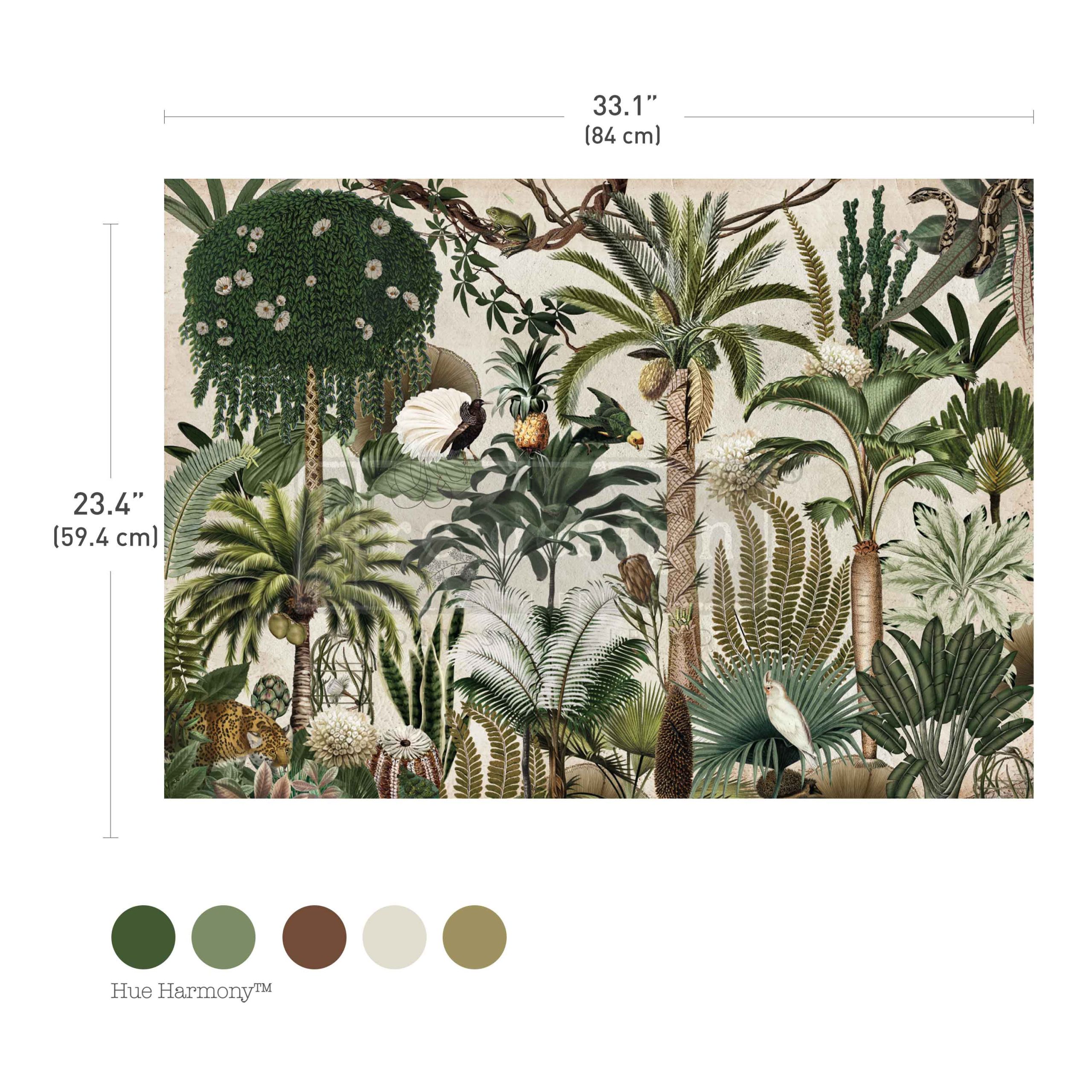 A1 Decoupage Fiber – Jungle Bloom – 1 sheet, 23.4″x33.1″