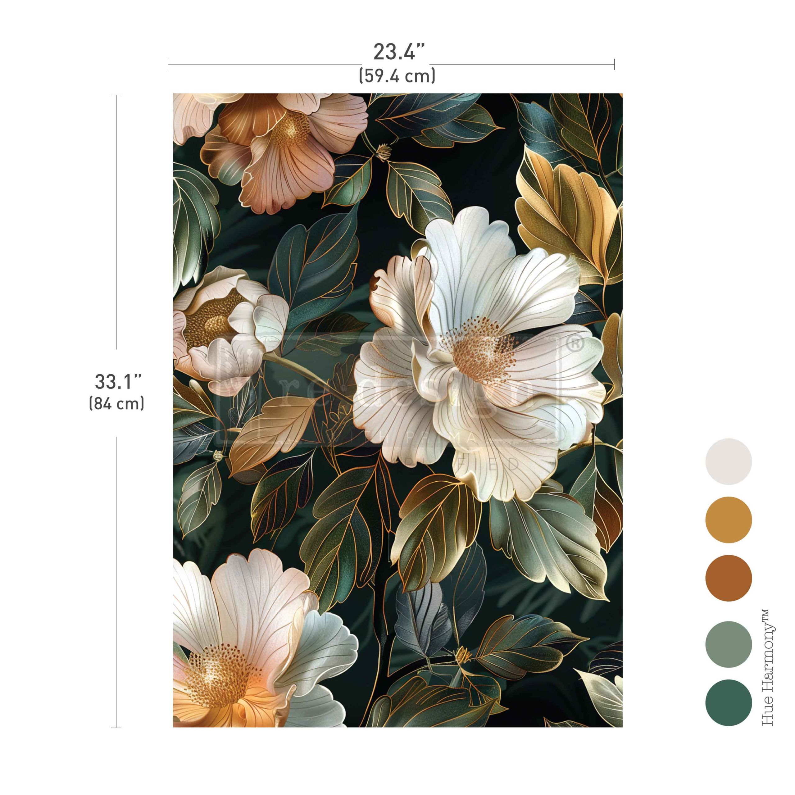 A1 Decoupage Fiber – Opulent Petal – 1 sheet, 23.4″x33.1″