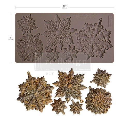 Decor Moulds® – Frosted Snowflake Wonders – 1 pc, 5″x10″x8mm
