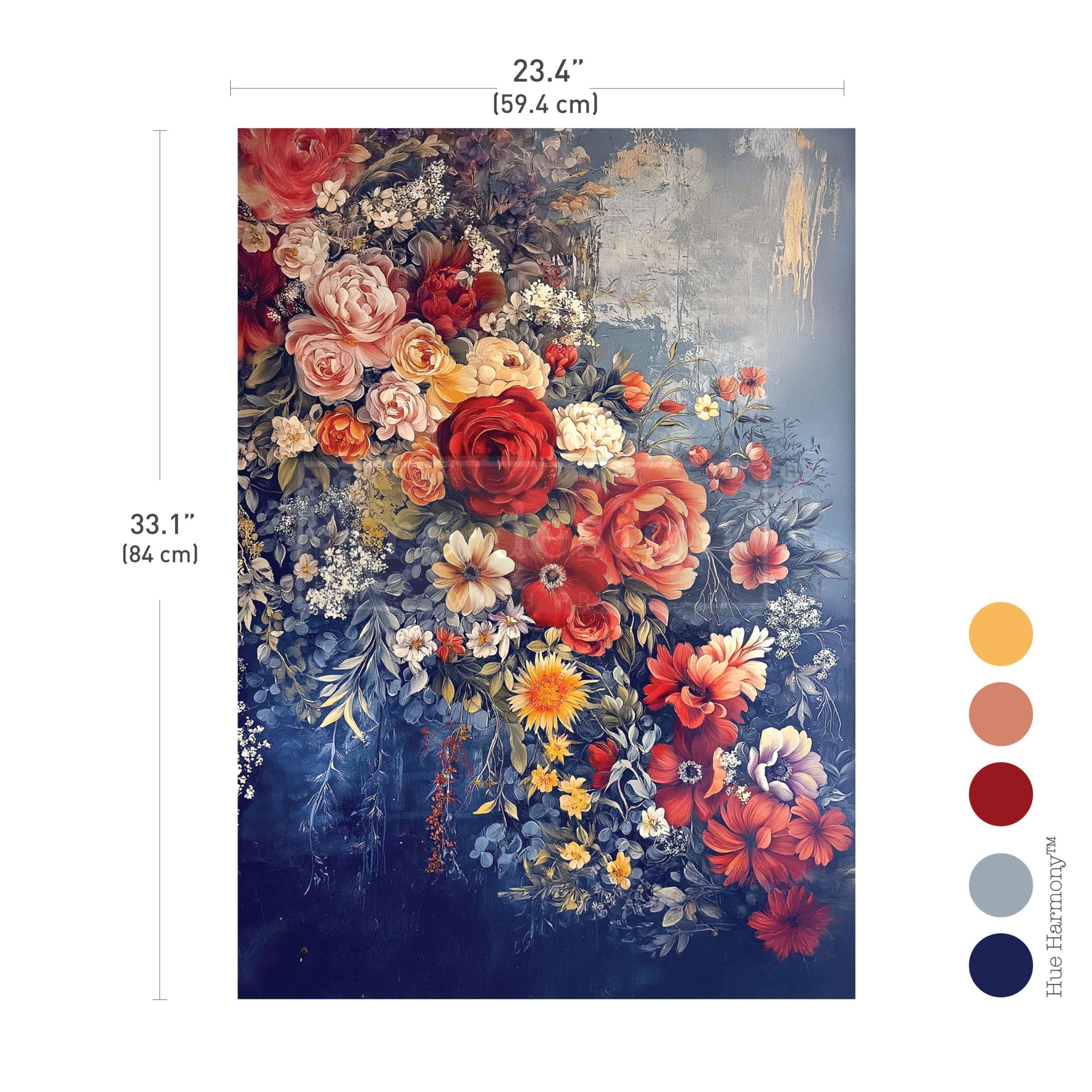A1 Decoupage Fiber – A Colorful Bunch – 1 sheet, 23.4″x33.1″
