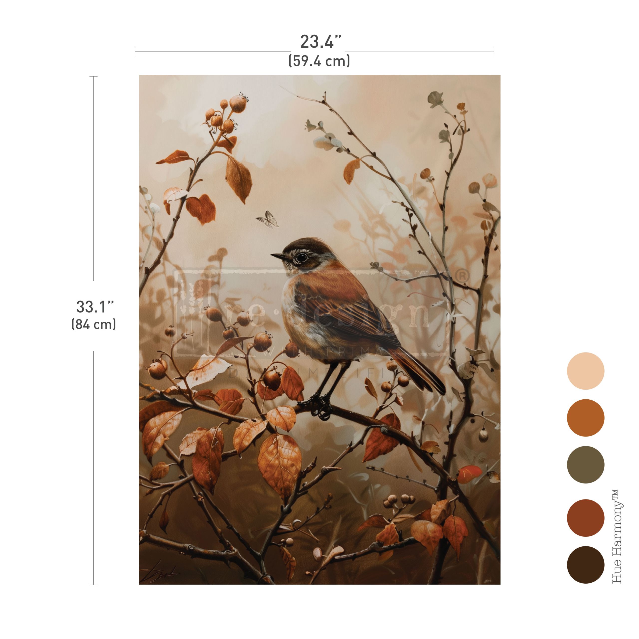 A1 Decoupage Fiber – Sunlit Songbird – 1 sheet, 23.4″x33.1″
