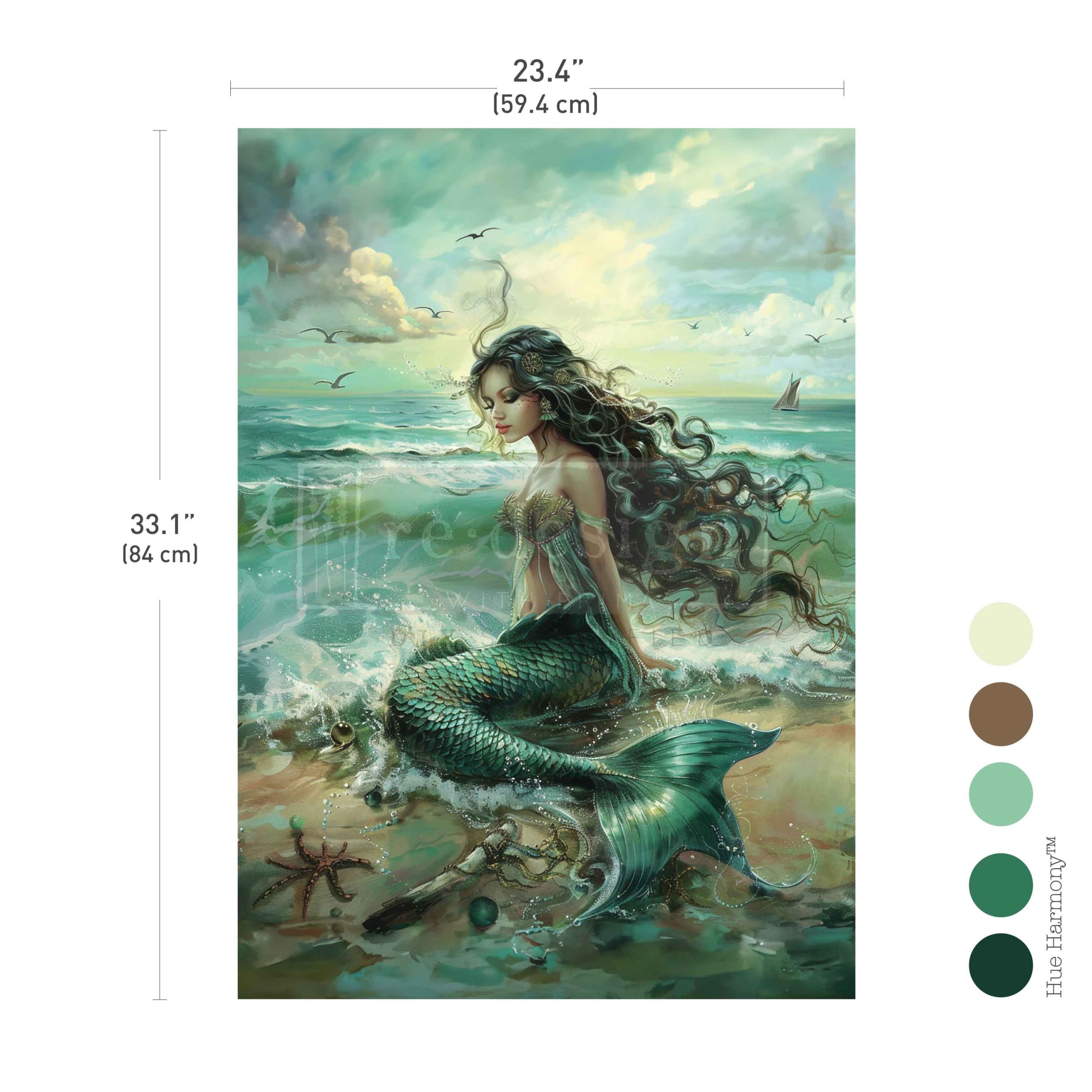 A1 Decoupage Fiber – Mystic Waves – 1 sheet, 23.4″x33.1″