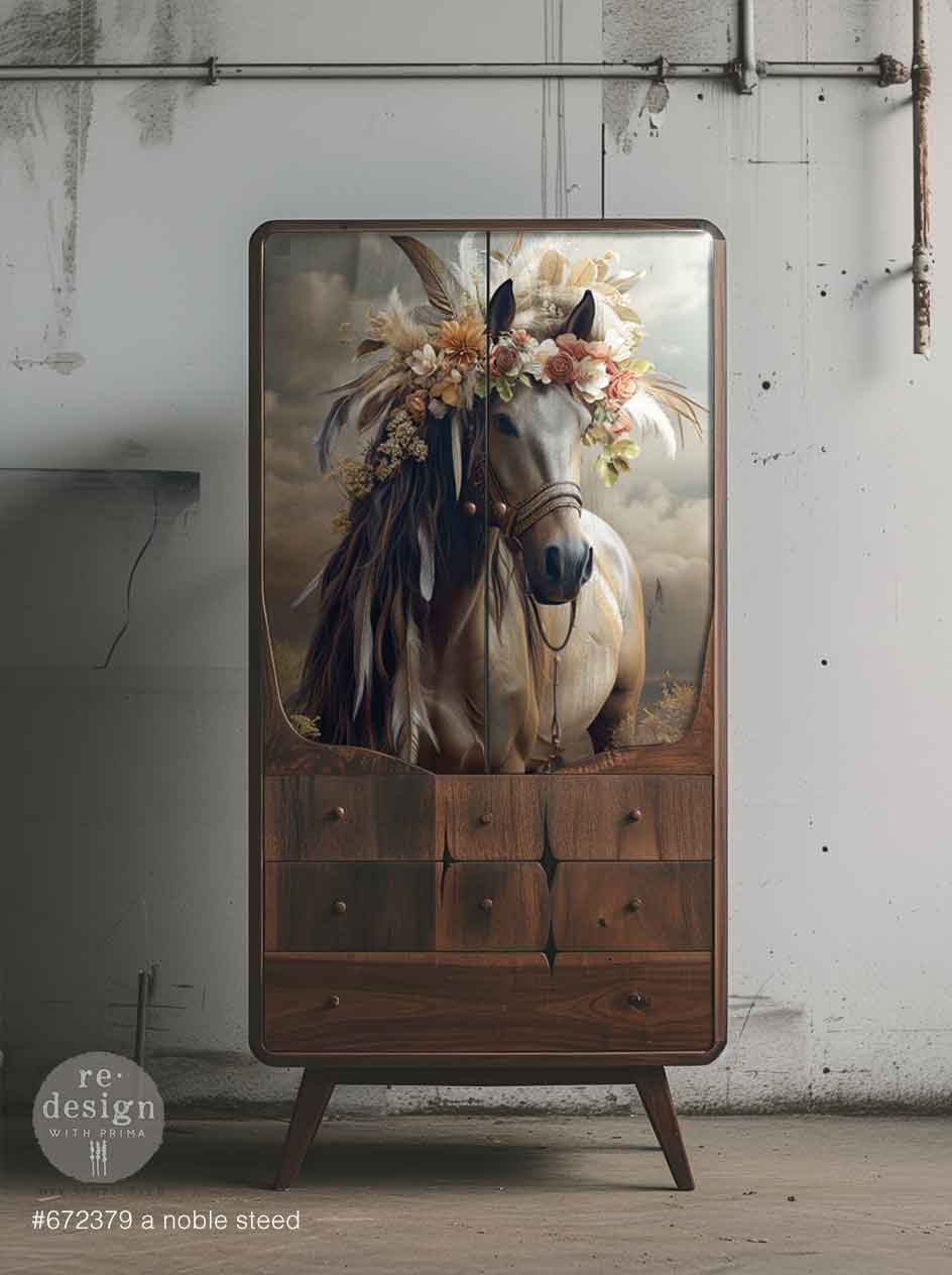 A1 Decoupage Fiber – Noble Steed – 1 sheet, 23.4″x33.1″