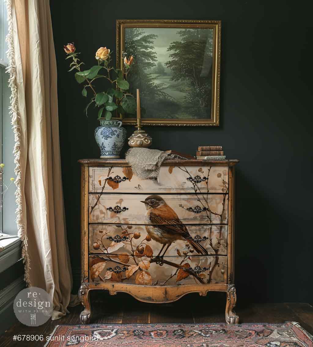 A1 Decoupage Fiber – Sunlit Songbird – 1 sheet, 23.4″x33.1″