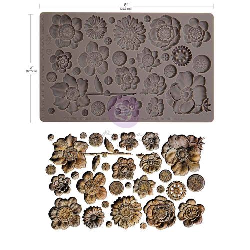Finnabair Decor Moulds® – Rusty Flowers – 1 pc, 5″x8″x8mm
