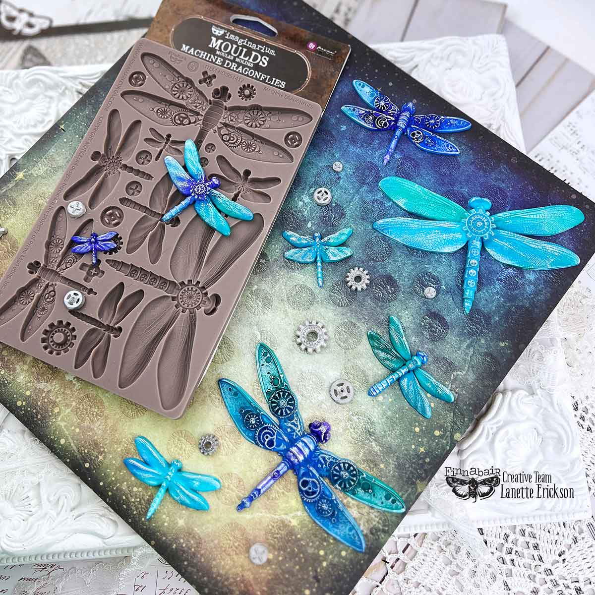 Finnabair Decor Moulds® – Machine Dragonflies – 1 pc, 5″x8″x8mm