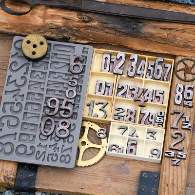 Finnabair Decor Moulds® – Letterpress Numbers – 1 pc, 5″x8″x8mm